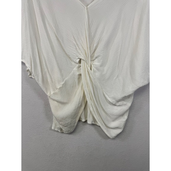 Remixmess Twist Front Blouse Womens Small White Rayon Gauze Dolman RM20F318 - Picture 5 of 6